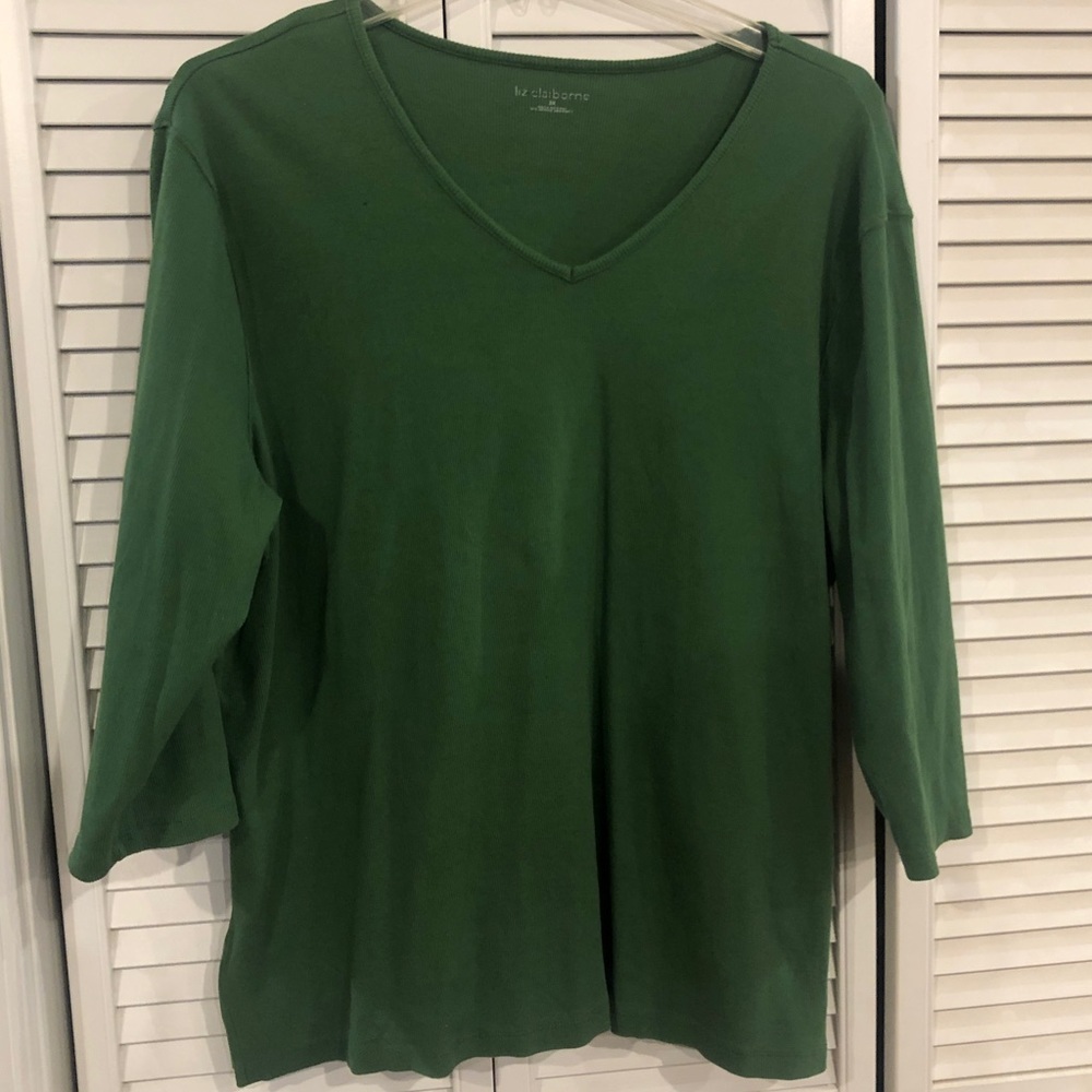 Liz Claiborne 3/4 sleeve ribbed knit top Plus 3X
